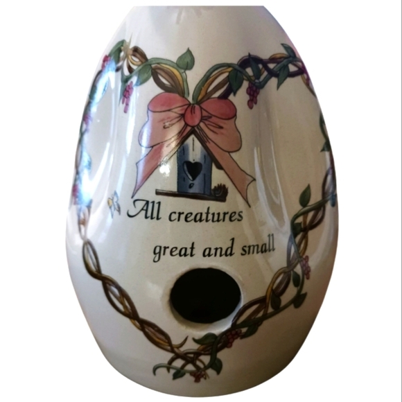 Vintage Yesteryears Pottery Birdhouse Marshall  Hand Turned Floral 80's 90's - Picture 1 of 8